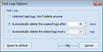 Task Logs Options
