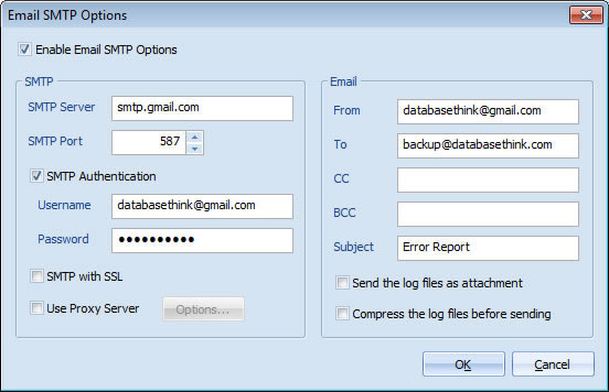 Email SMTP Options